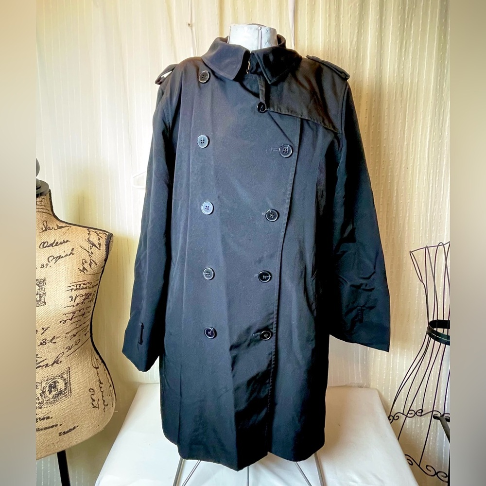 London Fog Charcoal Double-Breasted Trench Coat